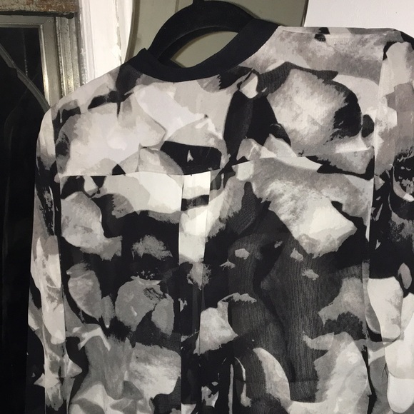 Sheer Mesh, Long Sleeved Button Down Tunic - Picture 8 of 8